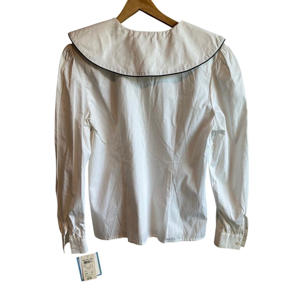 Vintage Bryn Connelly Peter Pan Collar Horse Embroidered Button Up White 6P - Picture 5 of 10